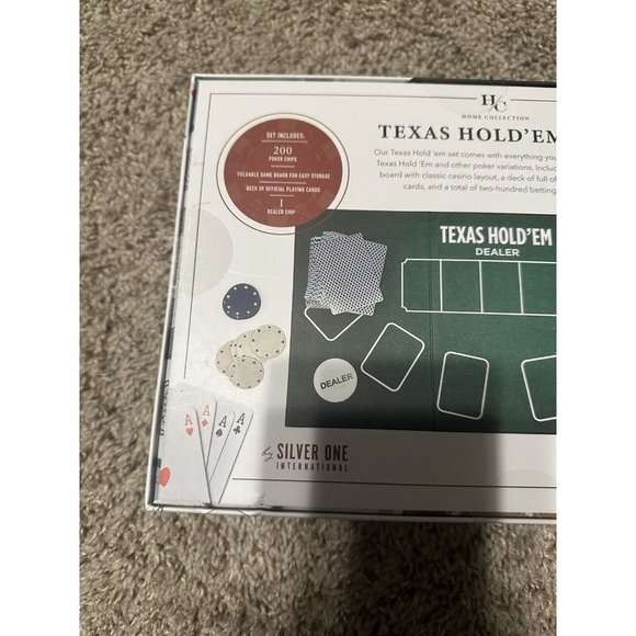 Home Collection Texas Hold’em Includes 200 Poker Chip Card Deck Dealer New - Picture 6 of 6